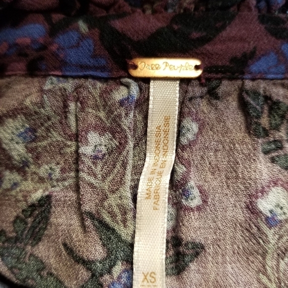 Free People Tunic Sz XS Magic Mystery Split V Neck Multicolor Mini Dress - Picture 7 of 7